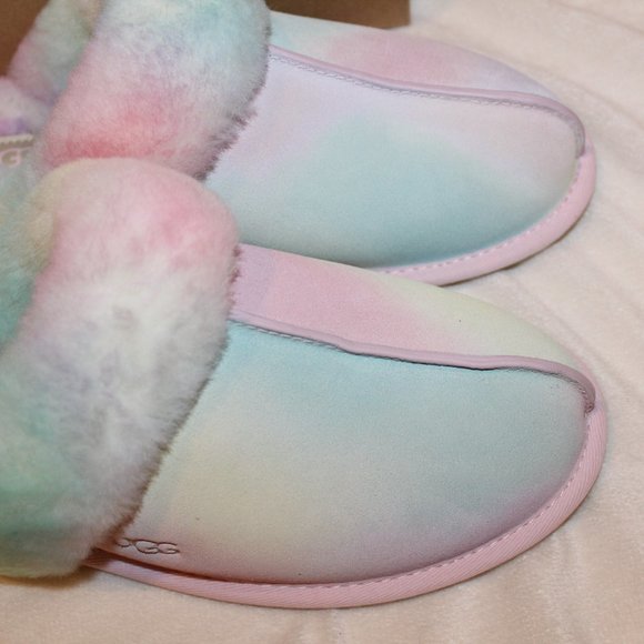 NIB UGG WOMEN'S WATERCOLOR SCUFFETTE II SUEDE SHEARLING LINED SLIPPERS - Picture 3 of 7